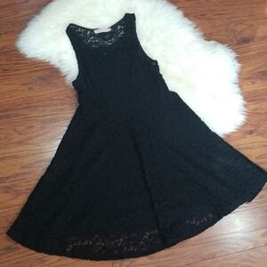 Audrey 3+1 Lined Black Lace Skater Dress
